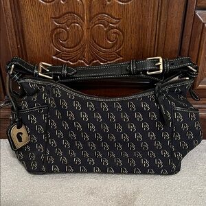 Dooney & Bourke Black and Gold Shoulder Bag